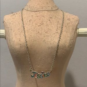 Disney Jessica Nameplate Necklace – Silver Tone